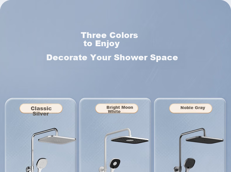 JOMOO Shower Set Gun Gray Piano Key Automatic Descaling Pure Copper Waterway Shower 36602-536/HBS-1 11
