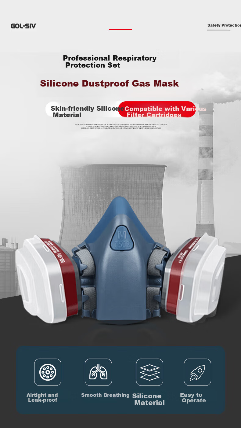 SHENGLI Filter Cartridge Organic Vapor/Hydrofluoric Acid Gas Protection Respirator Accessory M6006 2pcs/Pack 1 Pack 1
