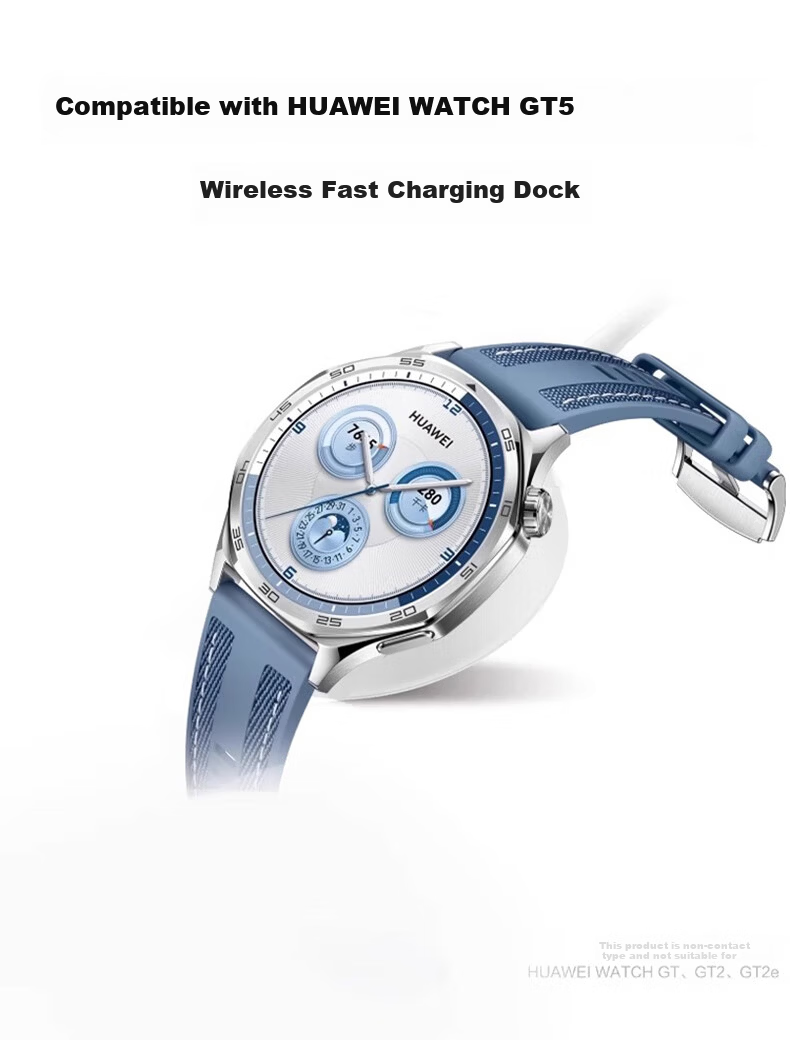 Iboann Wireless Fast Charging Dock for Huawei GT6/GT5/Watch4/GT5 Pro/GT3/2 Pro Magnetic Quick Charge Cable and Watch Strap Accessories 2