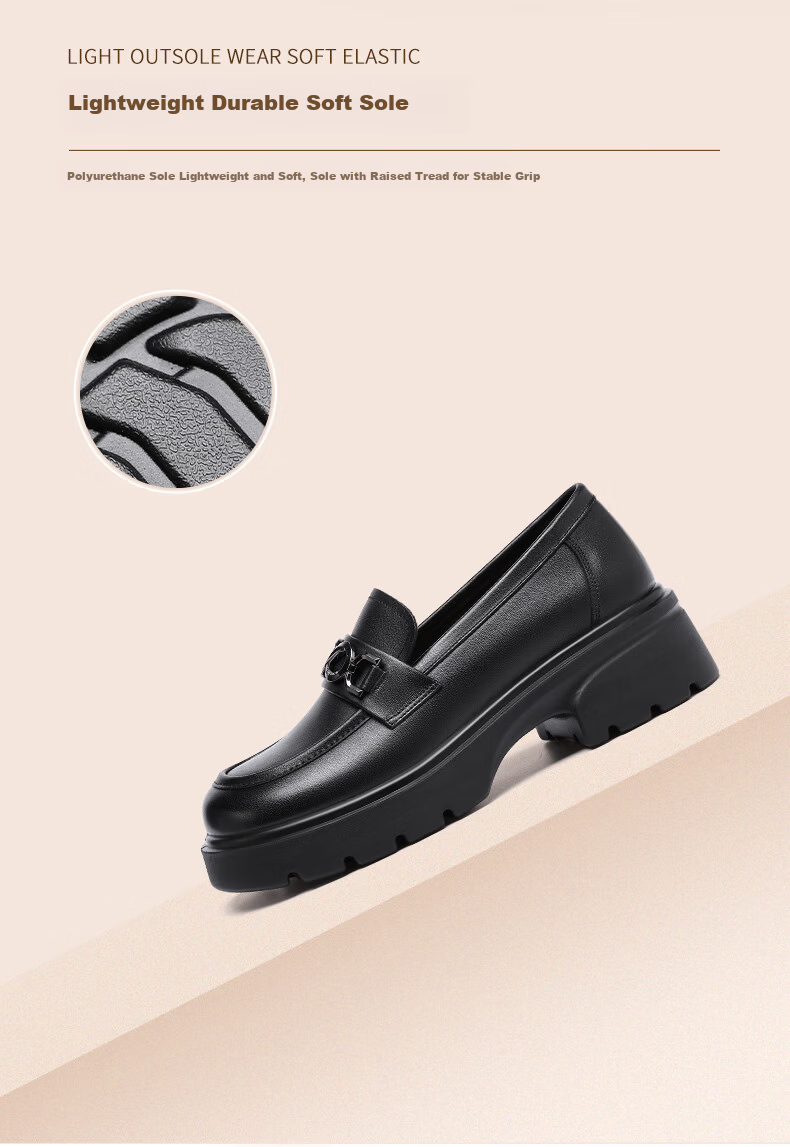 Hongqingting Women's Single Shoes, JK Leather Shoes, Japanese-Style Lolita Thick-Soled Heightening Loafers, WTB152711, Black, Size 38 5