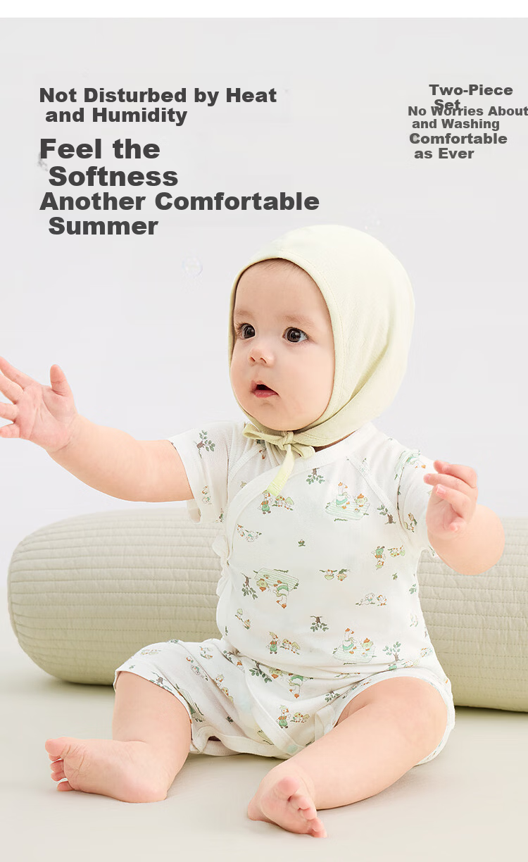 BALABALA Children's Clothing, Baby Romper, Infant Onesie, 2026 Summer New Style Two-Piece Set, Pure Cotton, Newborn Clothes, Thin And Soft 2