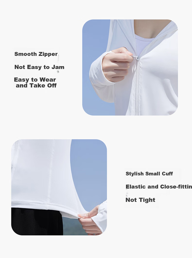 Langsha Women's Slim Fit UV Protection Sun Jacket Summer New Cool Feeling Ice Silk Sunscreen Coat for Petite Yoga 12
