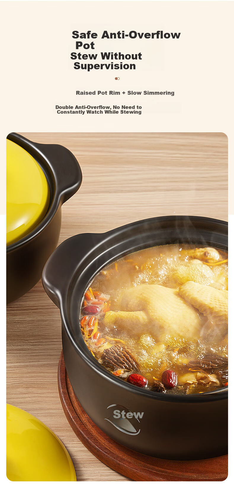 Royalstar Ceramic Clay Pot 3.3L Slow Cooker for Soup, Porridge, Stew, and Herbal Medicine Cooking 16