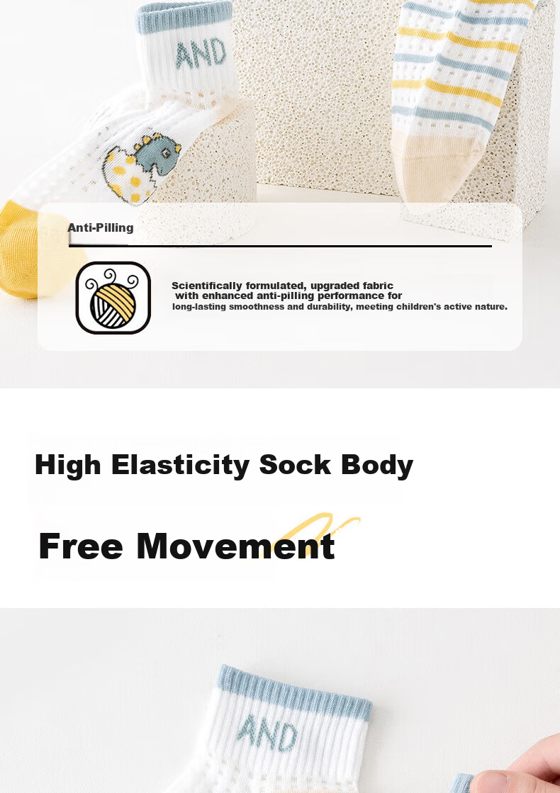 Mianmanman Children's Socks, Summer Thin Style, Xinjiang Cotton, Baby And Big Kids, Boys Summer Mesh Breathable Short Socks, 7 Pairs 4