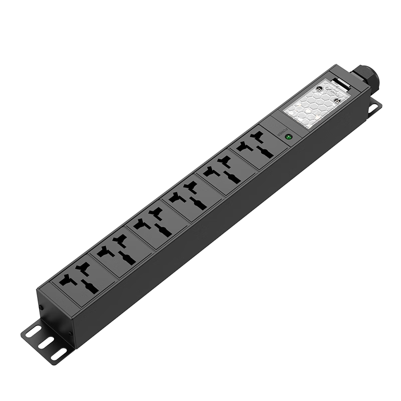 Lengon PDU Desktop Overload Power Protection Under-Desk Gaming Cabinet Power Strip Socket 8-Outlet Master Control Switch White