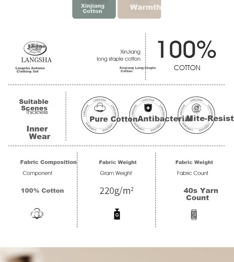 LangSha Thermal Underwear for Men, Autumn And Winter Warm Set, Fleece-Lined And Thickened, Antibacterial, German Wool, Heat-Generating Autumn Top And Pants for Me 2