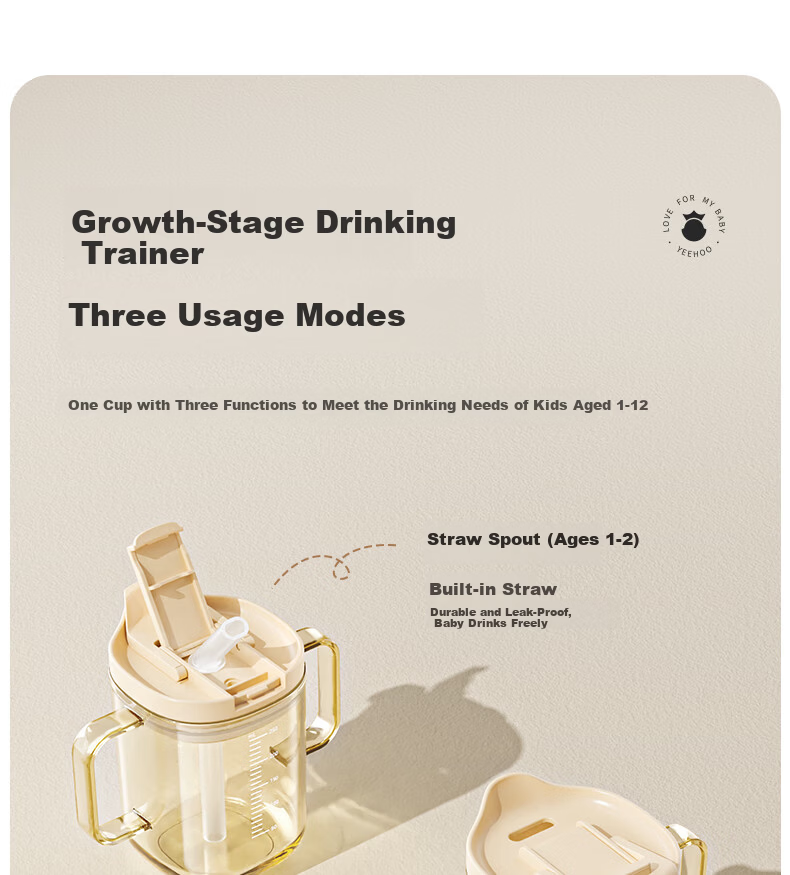 YEEHOO Kids Water Bottle Milk Cup Double Lid Straw Cup Kindergarten Drinking Cup Large Capacity Summer Milk Cup for Boys 4
