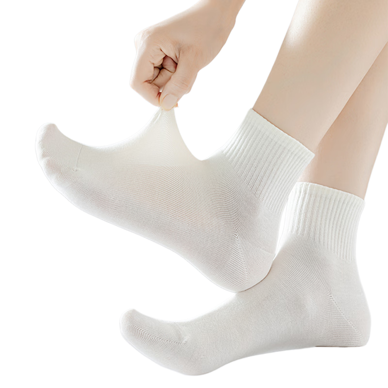 Chuyisheng 14 Pairs Disposable Cotton Socks Unisex Short Sweat-Absorbent Breathable No-Wash Daily Disposable Individually Packaged Travel Socks