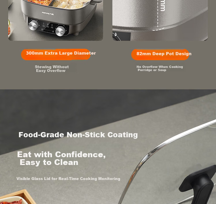 Joyoung Multifunctional Electric Hot Pot HG60-G650 Household All-in-One Electric Cooker with Adjustable Settings for Meat Cooking 19
