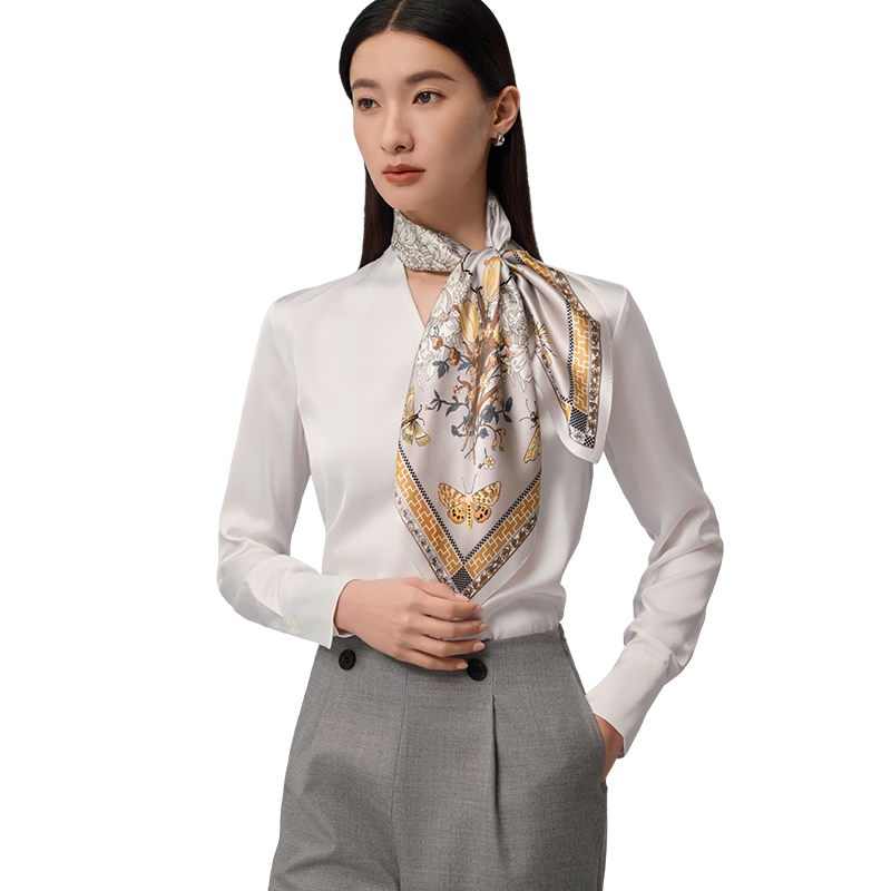 Shanghai Story 100% Mulberry Silk Scarf Gift Box for Mom Mother's Day Birthday Women's Silk Scarf