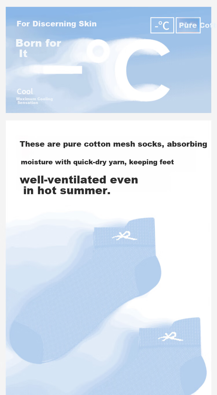 LangSha Spring Summer New Men's Socks Pure Cotton 5A Antibacterial Mesh Breathable Odor-Resistant Casual Men's Socks Summer 1