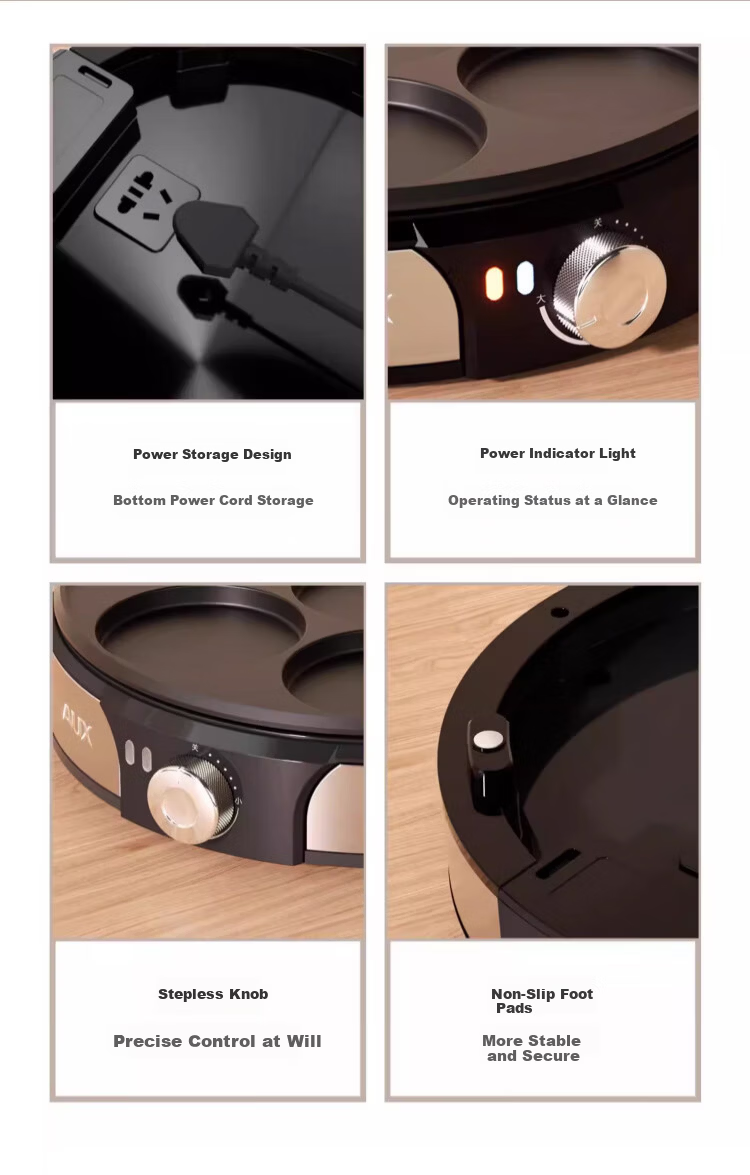 AUX Thin Pancake Maker Spring Pancake Machine Home Electric Griddle Small Thin Pancake Maker Flatbread Pan Mini Crepe Pan Pancake Making Tool Spring Pancakes Spring Rolls Wrappers Layer Cake Maker LA-BBJ 7