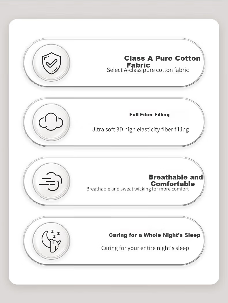 Jinhao A-Class 100% Cotton Children's Pillow Kindergarten Neck Support Pillow Core 450g Natural Color Suitable for 40*60cm Pillowcase 2