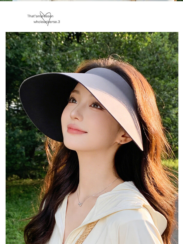 Xing Gongguan Women's Sun Protection Hat UV Protection Wide Brim Summer Sunshade Hat Face Covering Open Top Cycling Hat Slim Face 16