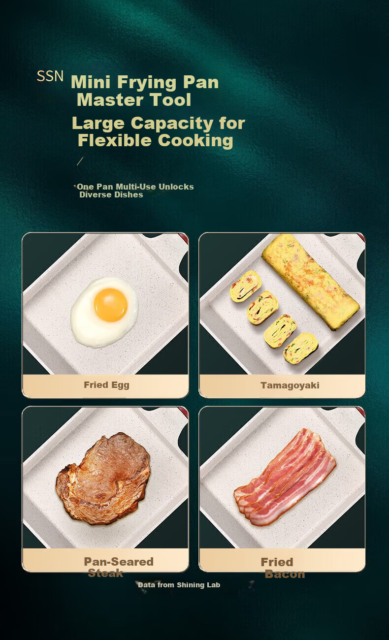 SSN Tamagoyaki Pan Thick Egg Roll Frying Pan Non-stick Rectangular Omelette Pan Breakfast Pan 1