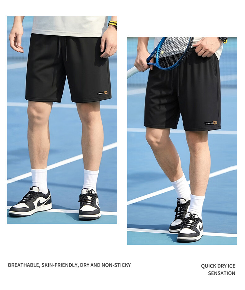Warrior Men's Summer Ice Silk Quick-Dry Shorts Aerobic Loose Training Fitness Five-Point Running Sports Pants 6
