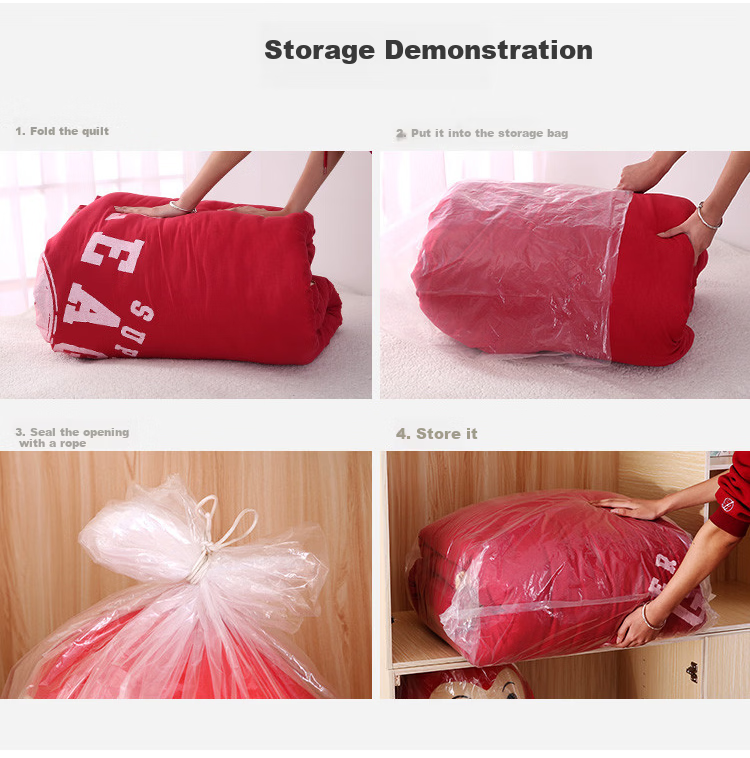 Jinghui Sichuang Extra Large Transparent Cotton Quilt Storage Bags Dustproof Moving Packing Bags White 75*90cm 10 Pieces 5