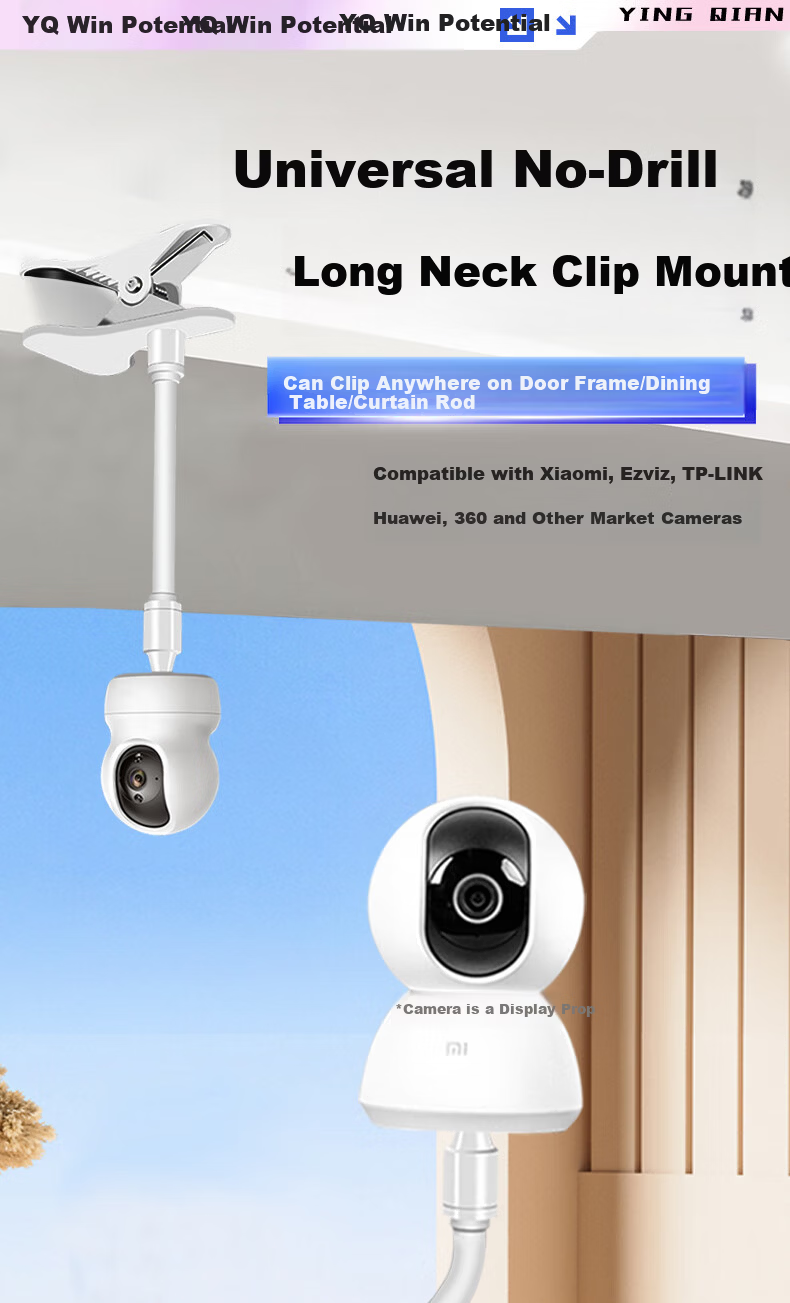 Yingqian Suitable for Yingshi Camera Bracket, No Drilling Required, C6C/h6c/c7/C6WI/h6/H7C/cp1/xp1, Surveillance Camera Clip Bracket Cabinet, Side-Mounted Hanging for Baby Crib 1