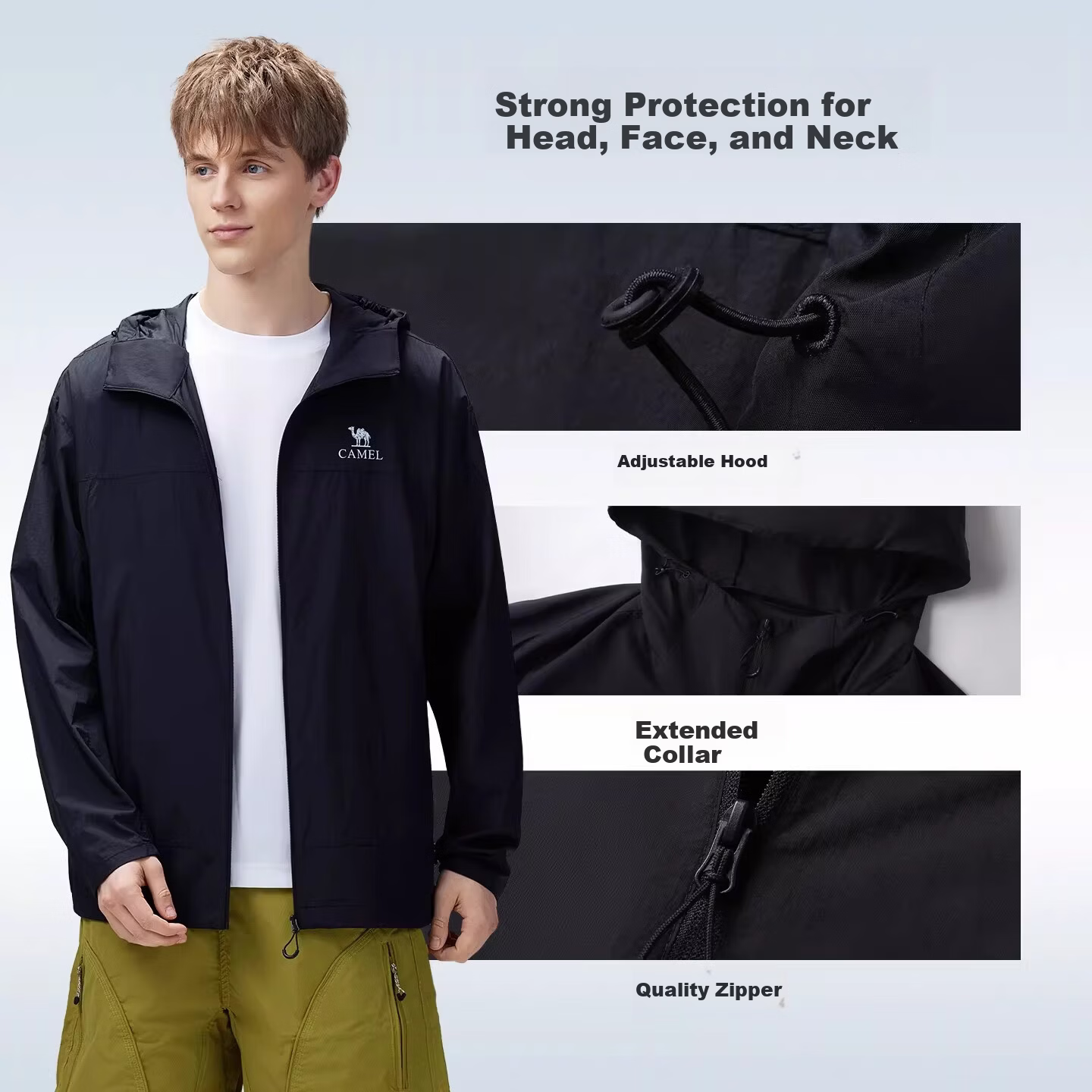 CAMEL Outdoor Original Yarn Sun Protection Jacket Women 2026 Spring Summer New Cool Breathable Water-Repellent Coat Sun Protection Clothing Men G009