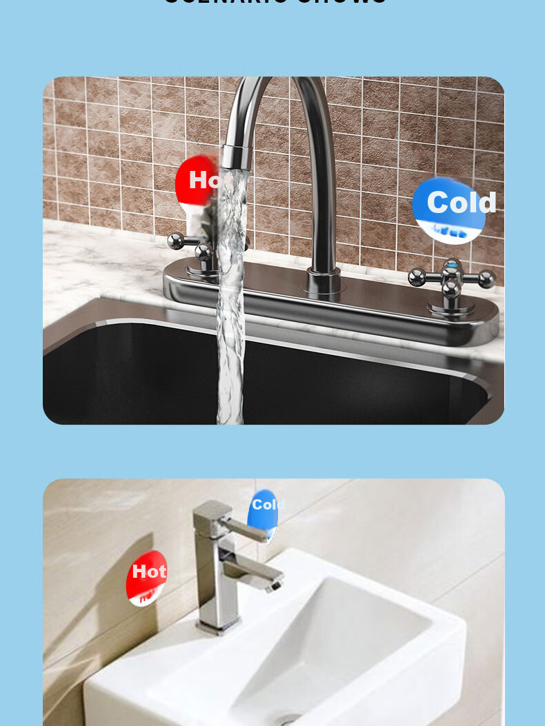 Yiju Changning Acrylic Hot and Cold Indicator Sign Sticker Hotel Faucet Reminder 5x5cm 5 Pairs Pack 5