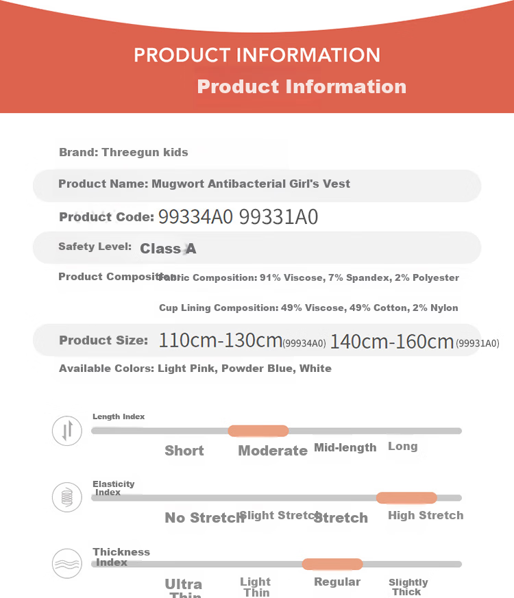 THREEGUN Children's Clothing, Class A Antibacterial Breathable Mesh Undershirt for Girls, 99331A0, Pink And Blue, Size 140 10