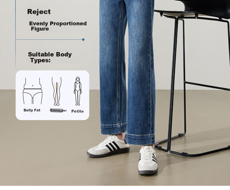 ESE-Y Wide-Leg Retro Petite Straight-Leg Jeans for Women 2026 Spring Slim Fit Black 30 6