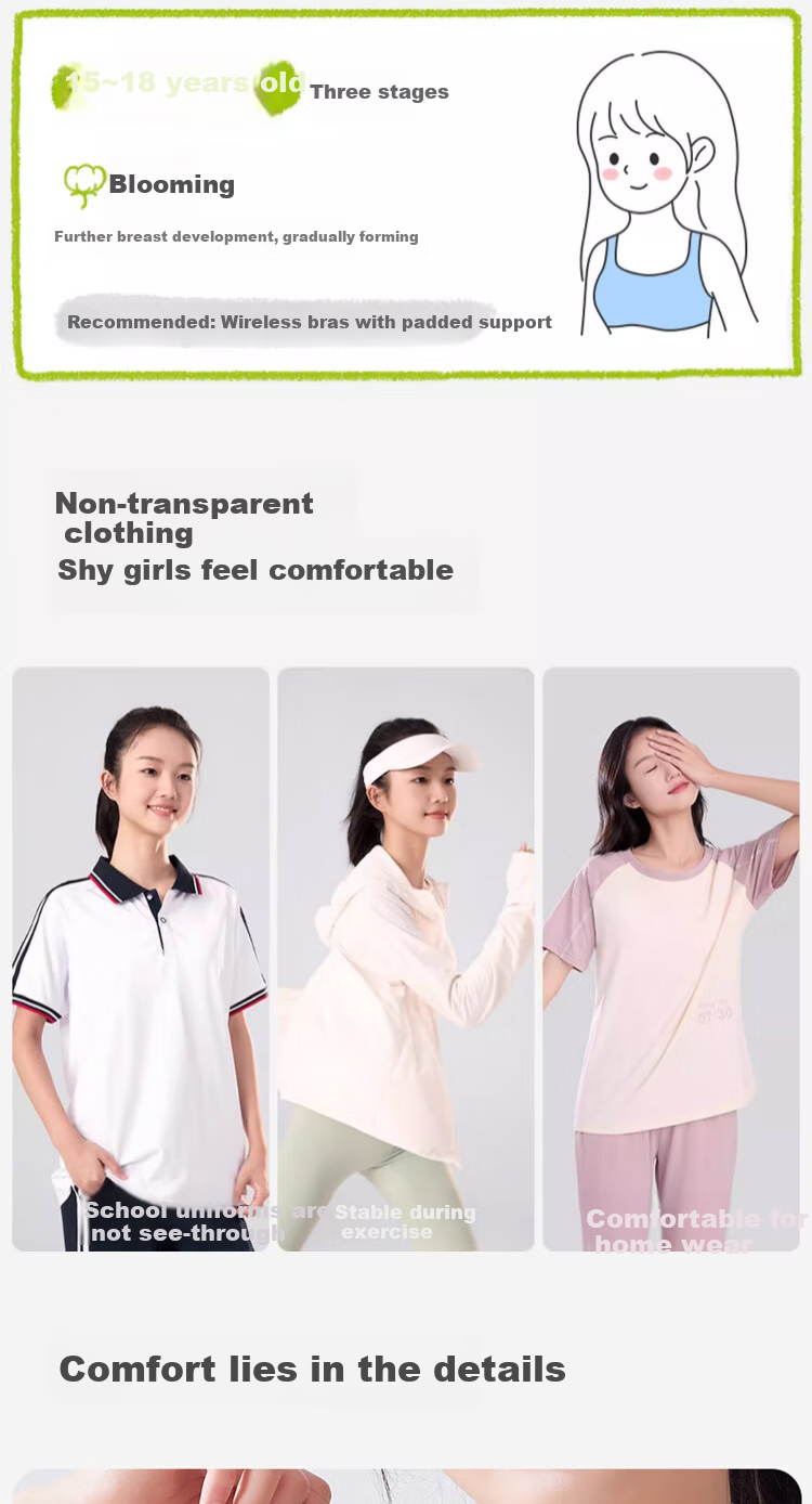 GUJIN 2-Pack Girls' Developmental Shaping Bras Teen Sports Vests for Middle and High School Students 13