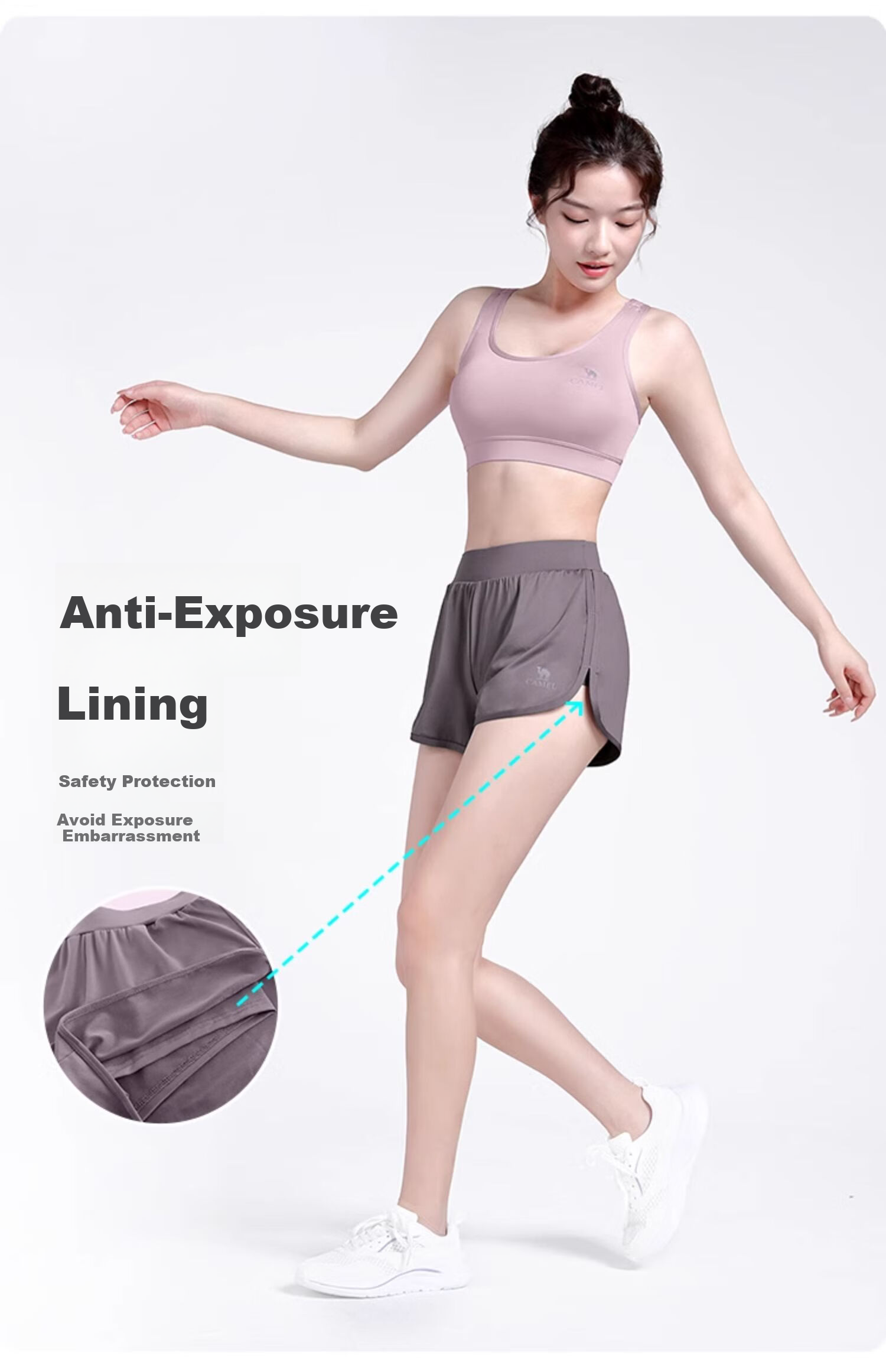 CAMEL Yoga Outfit for Women, Morning Run Outdoor Sportswear, Slim-Fit Breathable Fitness Wear, Five-Piece Set YK22255493B 10