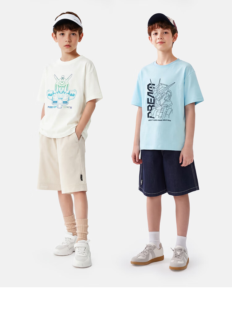 BALABALA Boys' Short-Sleeve T-Shirt, Children's Quick-Dry Clothing, Baby 2026 Summer New Kids' Wear, Parent-Child Undershirt, Pure Cotton Youth Top 2