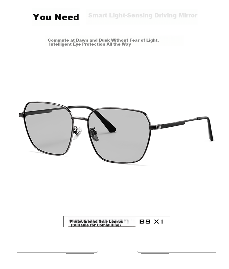 Bertha Men's Anti-Glare Polarized Driving Sunglasses Day and Night Dual-Use UV Protection 16