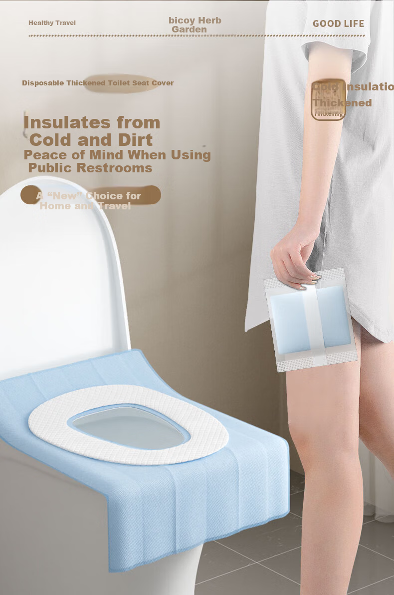 Baicaoyuan Disposable Toilet Seat Covers 7A Antibacterial Full Coverage Waterproof Travel Toilet Seat Covers Thickened Individually Packaged 30 Pieces 2
