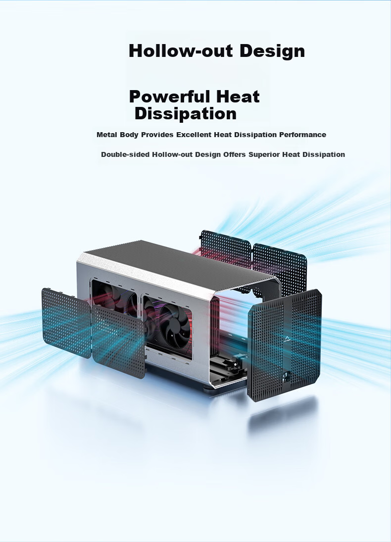 Acasis Business Alloy Chassis Graphics Card Expansion Dock, Laptop Mini PC Thunderbolt USB4 External Expansion Dock, External Independent Graphics Card Dock G4Max 6