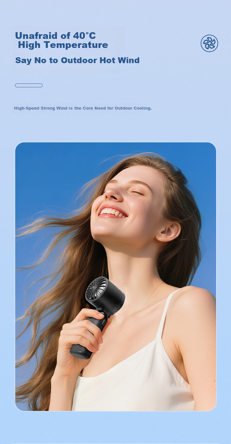 AUX Handheld Mini Fan Semiconductor Air Conditioner Cooling Portable Foldable Desktop USB Electric Fan Ice Compress Silent Long Battery Life Outdoor Student Cooling Gadget 12