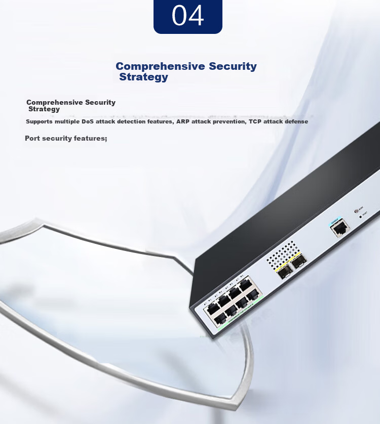 H3C 8 Electrical Ports + 2 Optical Ports, Full Gigabit Layer 2 Web-Managed POE Enterprise-Level Network Switch, Network Cable Power Supply 125W/Port Isolation, S1850V3-10P 5
