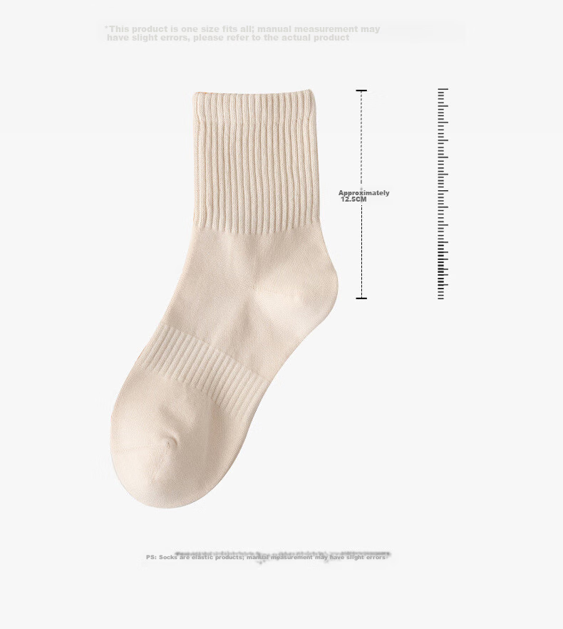 XUEXIMAN Women's 6-Pair Cotton Antibacterial Odor-Resistant Mid-Calf Socks Sweat-Absorbing Breathable Comfortable Solid Color Socks 14