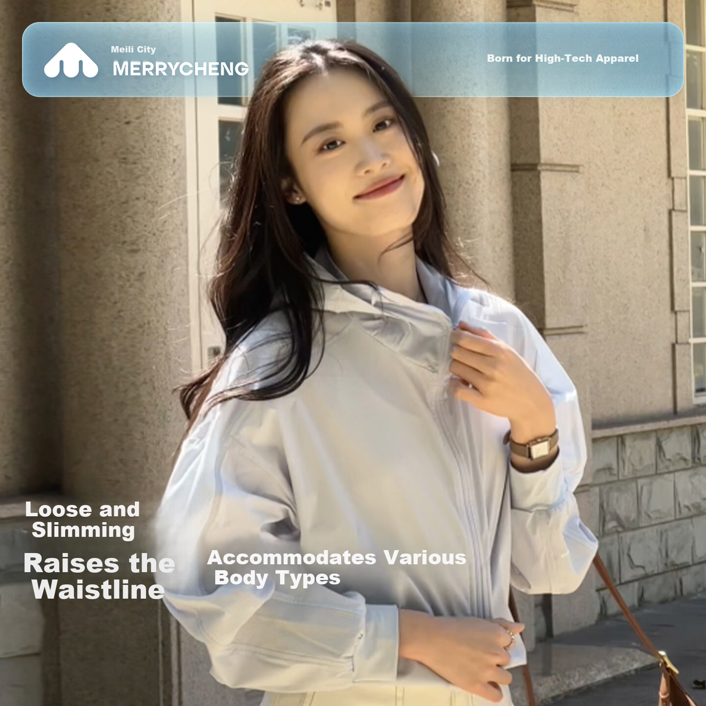 Meilicheng Hou Minghao's Style Cool Sun Protection Clothing for Women, UV-Resistant, Cooling, Slimming, Antibacterial Jacket FS001