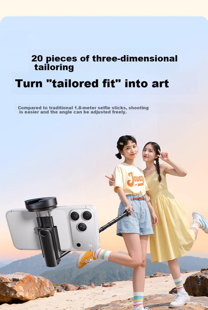 Shuotuo [Hot Sale 500K+ Units] Mobile Phone Selfie Stick Tripod Travel Compact Portable Mini Phone Holder Floor-Standing Hidden Integrated Travel Selfie Tool 11
