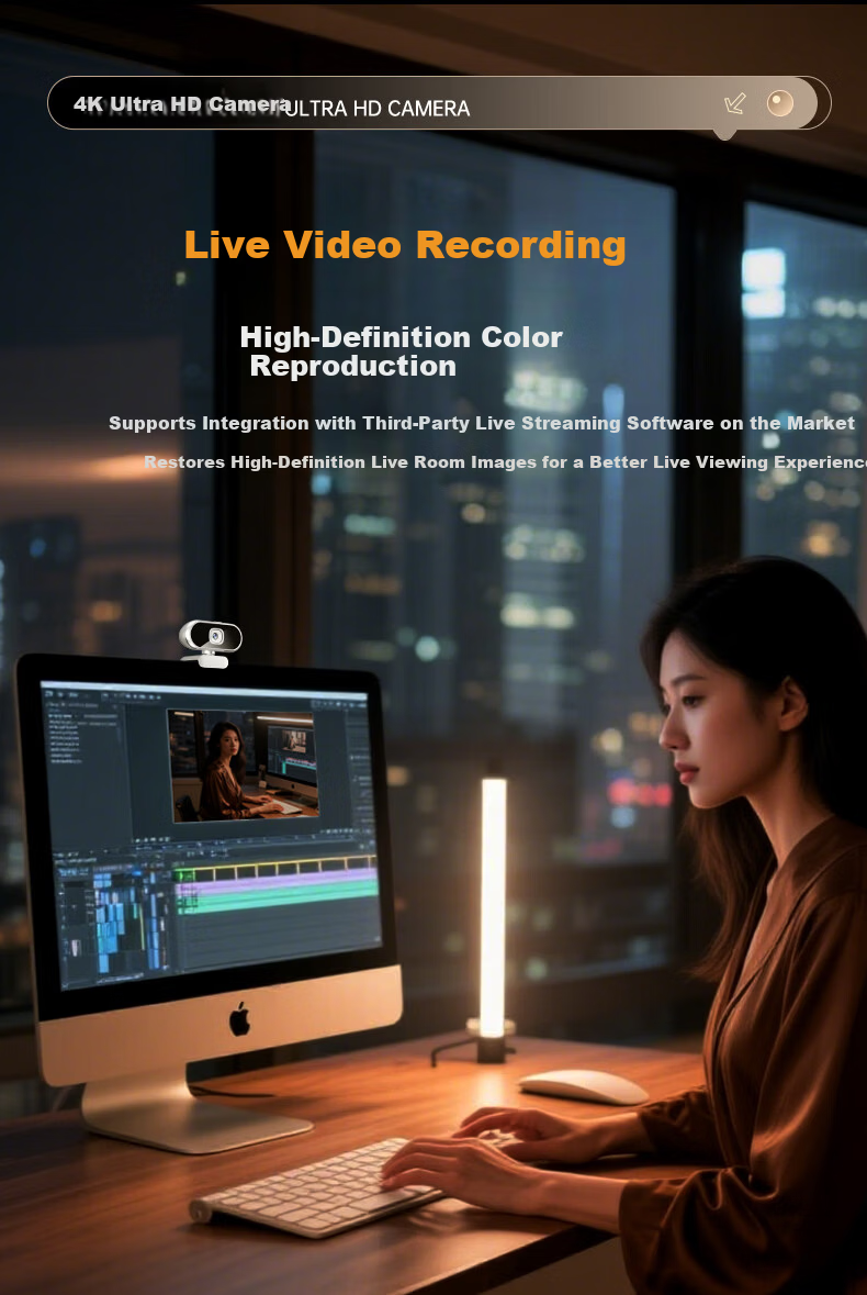 Stek 4K Ultra HD Webcam with Microphone Integrated Privacy Cover Auto Focus USB External Camera for Desktop Laptop Live Streaming Video Conferencing Office Exam Home Use 12