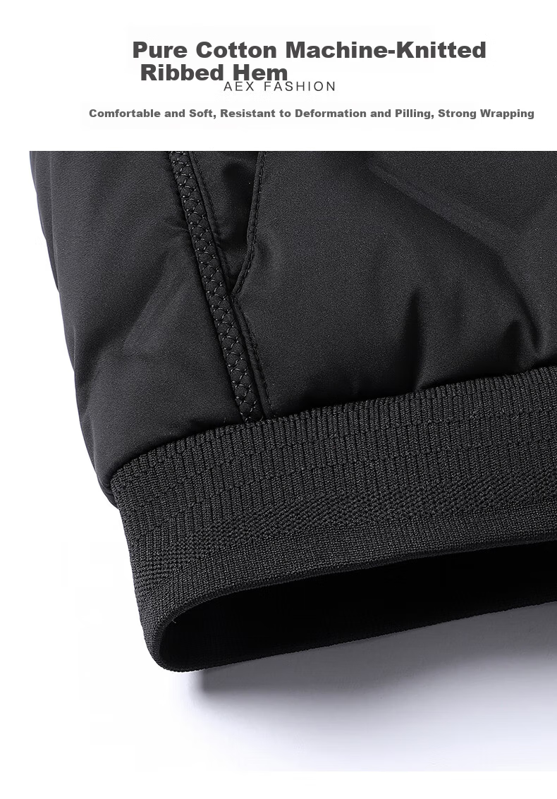 ROMON down Jacket for Men, Short Winter Style, Stand-Up Collar Casual Coat, Lightweight Trendy Baseball Jacket, Warm Menswear RL3 Black XL 2