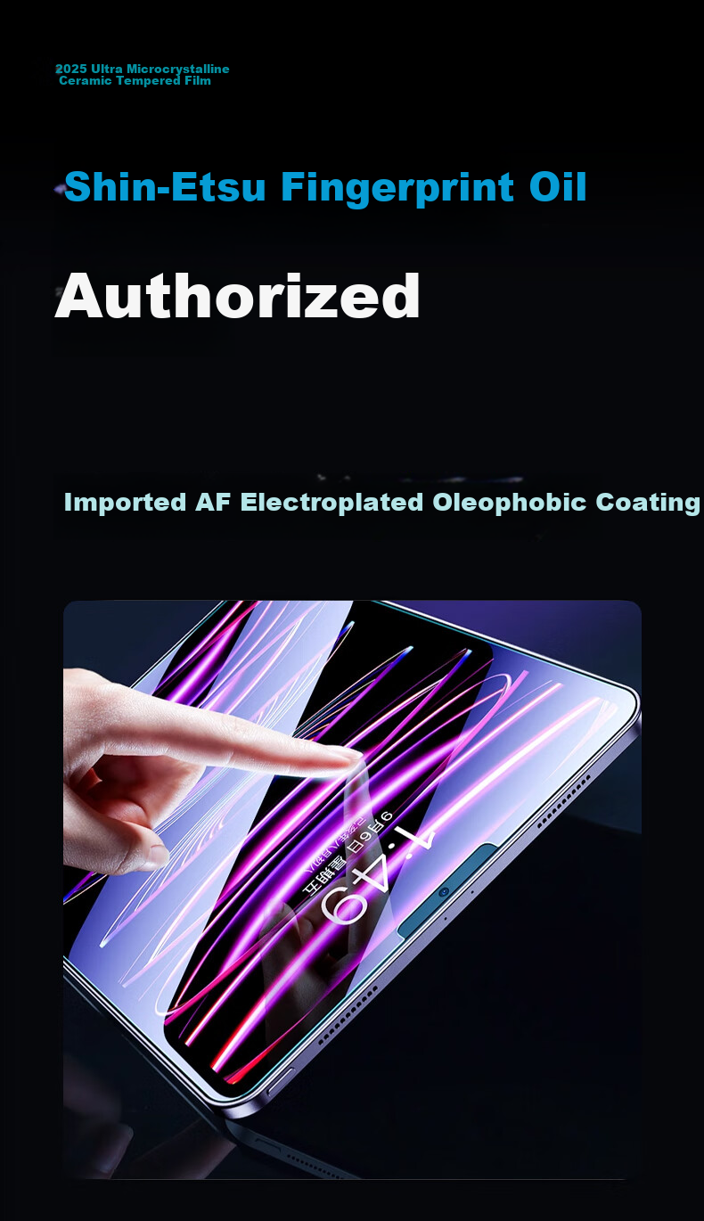 Gnoson Tempered Glass Screen Protector for iPad Air 11-inch 2025/2026 M3/M2 Chip Full Coverage Electroplated Anti-Scratch Dust-Free Easy Installation Tablet Screen Protector 11