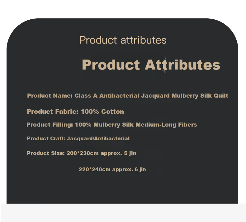 MUJI A-Class 100% Mulberry Silk Quilt Winter Cotton Jacquard Antibacterial Autumn Winter Quilt Approx. 5 Jin 200*230cm White 5