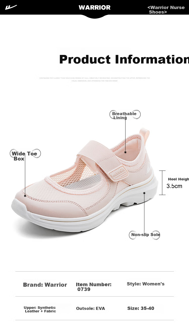Warrior Women's Shoes 2026 New Shock Absorption and Pressure Relief Breathable Mesh Elderly Shoes Pink Size 39 8