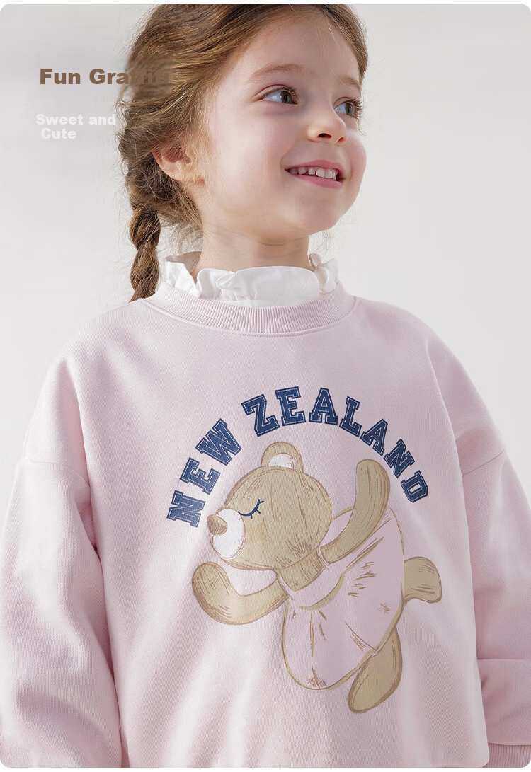 MARC&JANIE Girls' Sweatshirt Spring and Autumn Cartoon Print Loose Fit Sportswear Children's Top 240139 2