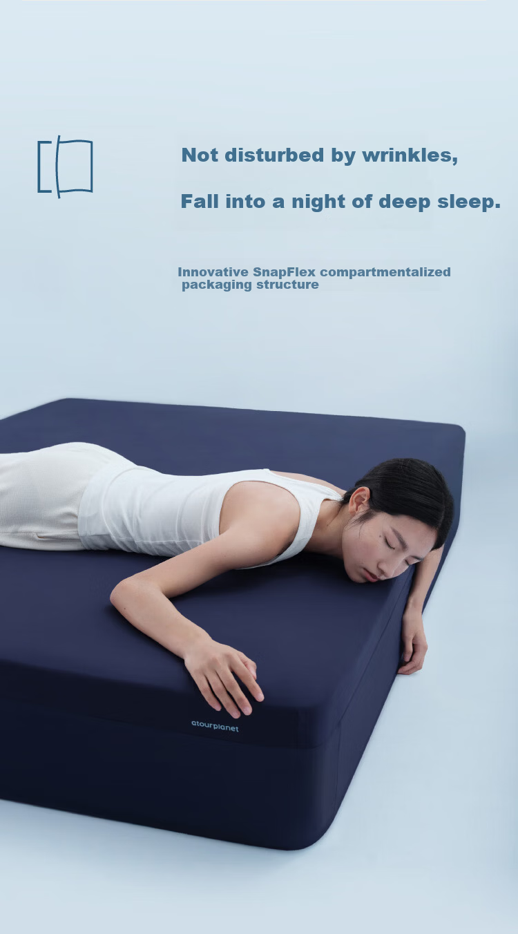 Atour Planet Deep Sleep Fitted Sheet Machine Washable Non-Slip Easy Fit Universal Bed Sheet Four Seasons Rock Blue Gray 180*200cm 5