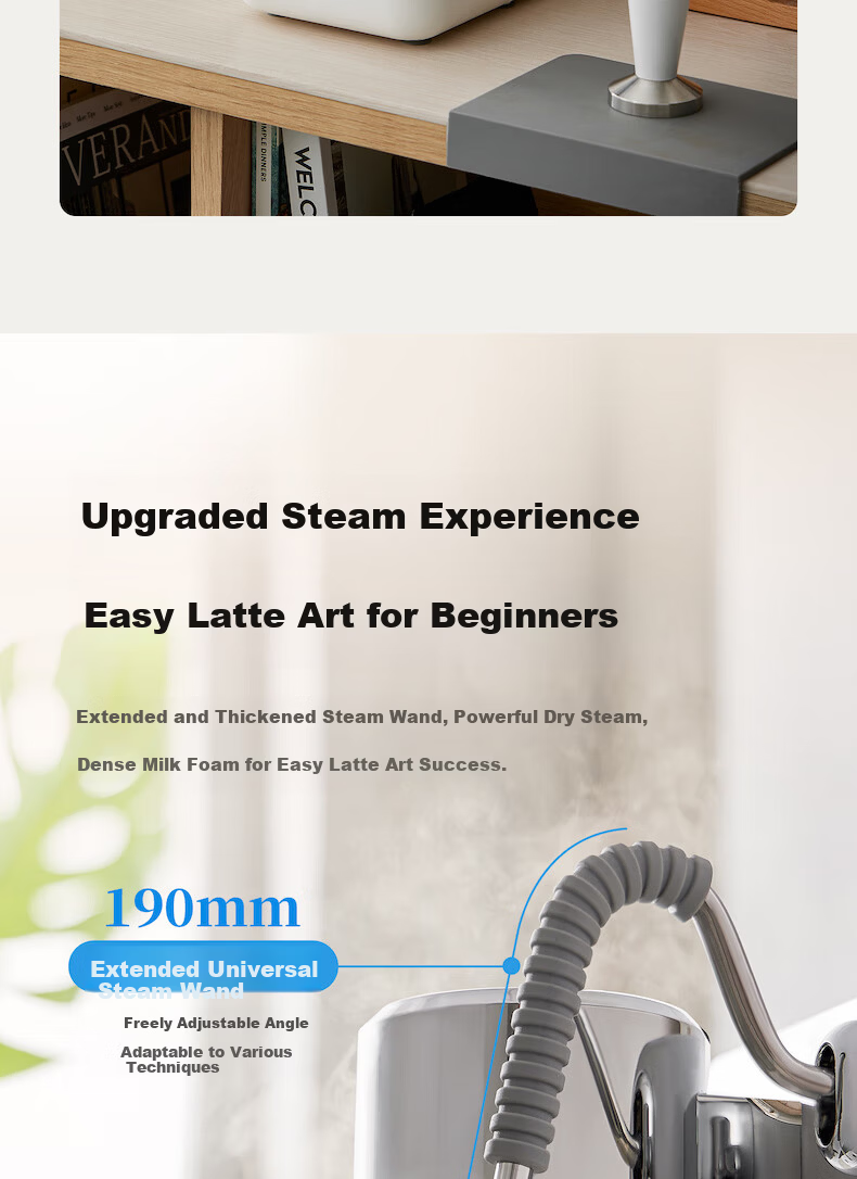 Kepura CP239 Espresso Coffee Machine Semi-Automatic Professional Home Office Small Steam Milk Frother Hot and Cold Dual Extraction 16