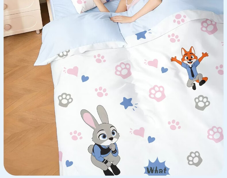 Liomirror Disposable Bedding Set 3-Piece Thickened Hotel Bed Sheet Pillowcase Portable Animal City 3-Piece Set 11