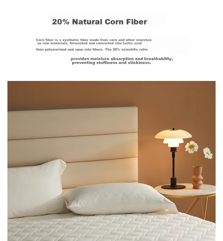 MIDO HOUSE Mingdu 60-Count Pure Cotton Corn Fiber Mattress Protector, Full Coverage Bed Cover, 1.5x2 Meters + 35cm 3