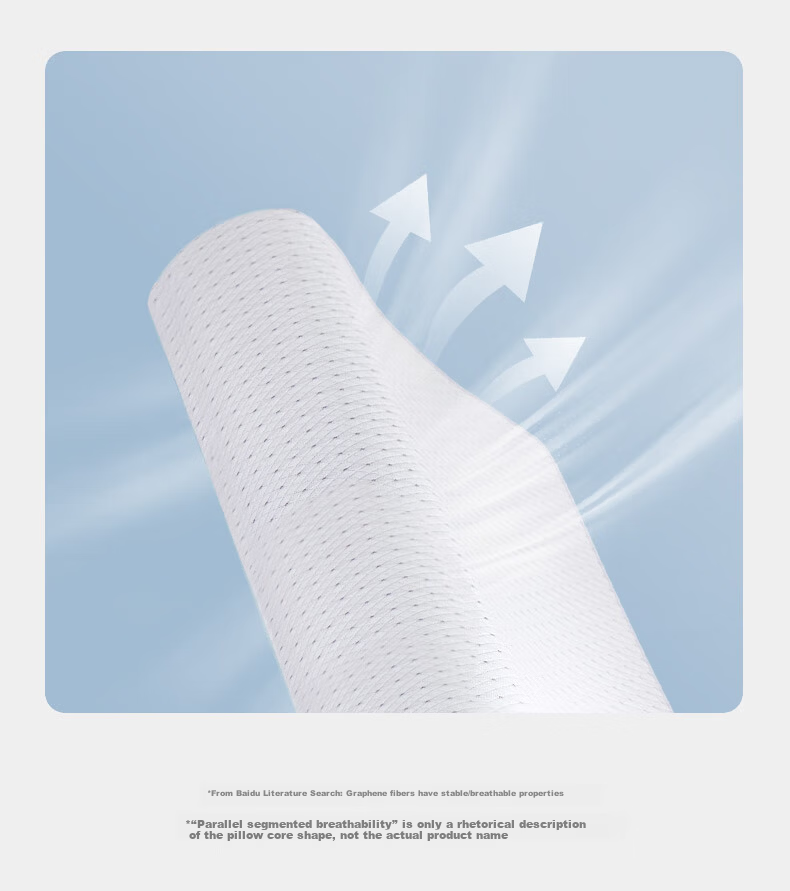 Fuanna Graphene Silicone Pillow Adult Deep Sleep Antibacterial Breathable Cervical Neck Support Pillow Single 56*34*9/12cm 7