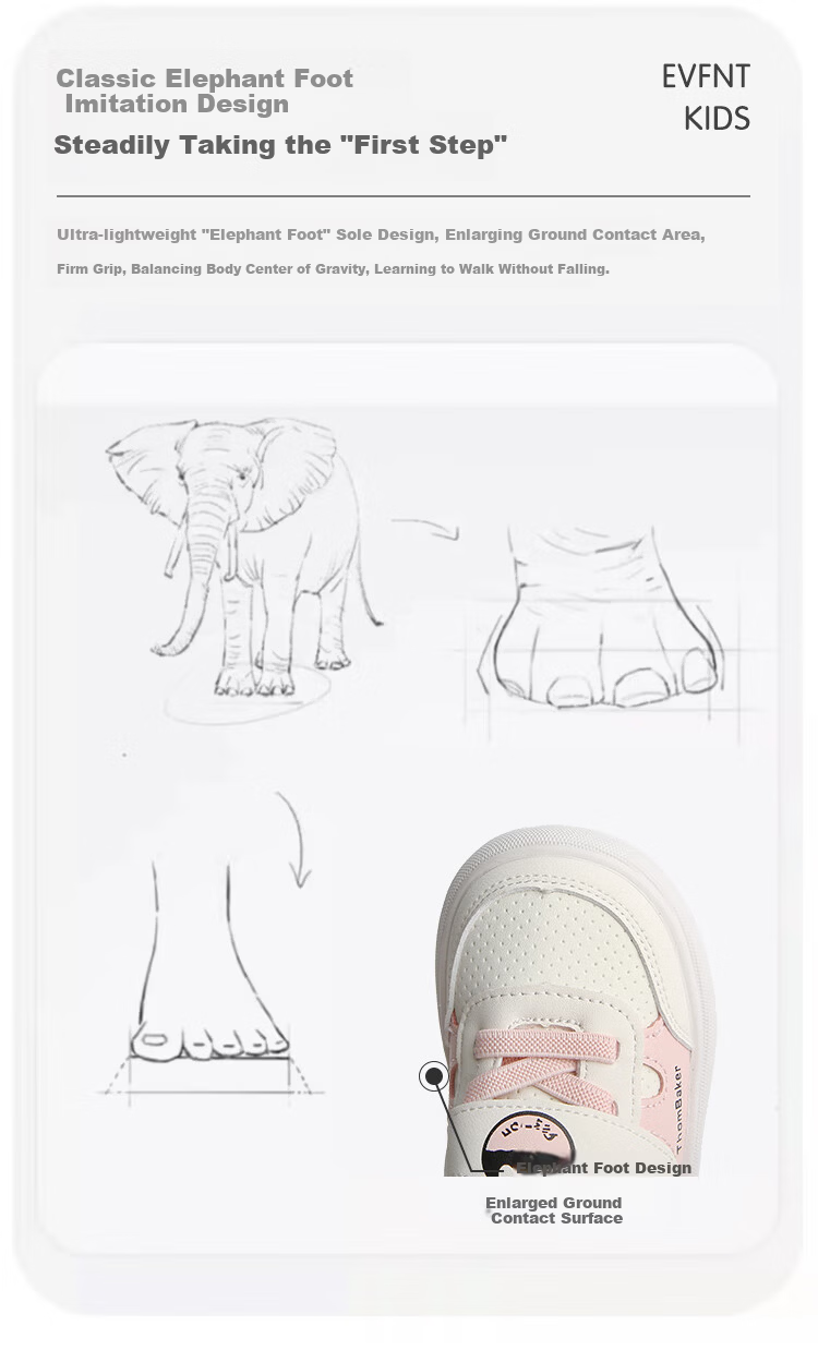 ThomBaker Baby Toddler Walking Shoes Unisex Functional Soft Sole Autumn New Light Pink Size 15 5