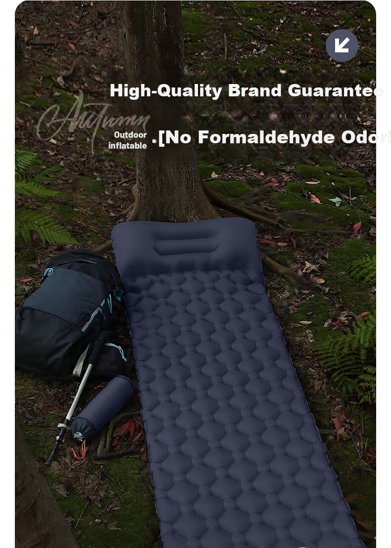 BeiJiLang Automatic Air Cushion Outdoor Inflatable Mat, Camping Ultra-Light Portable Sleeping Pad, Foot-Stepping Inflatable Belt Pillow, Floor Mat 7